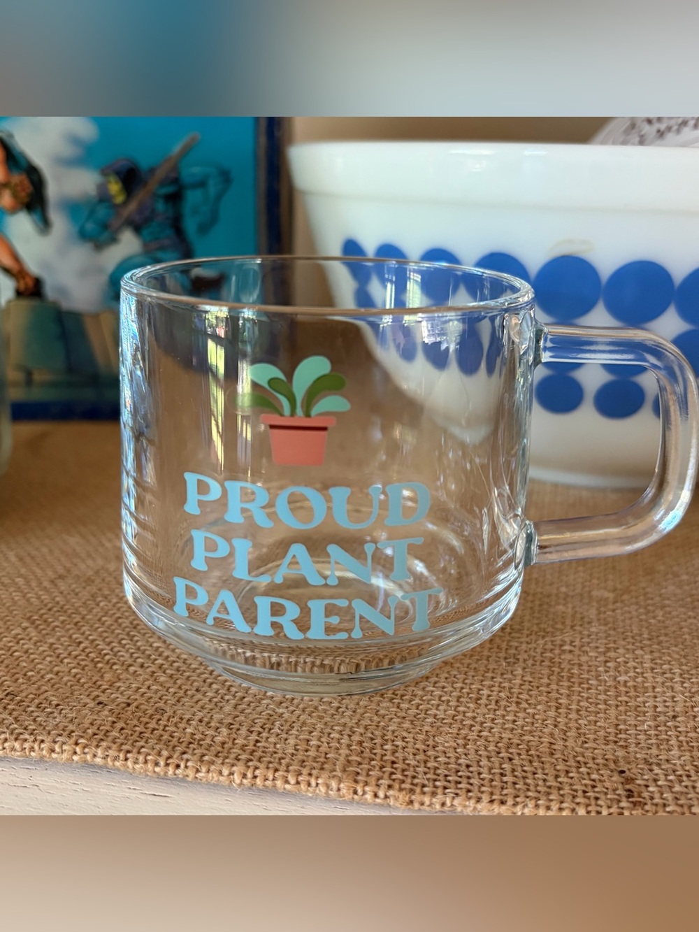 Kitschy Cute Proud Plant Parent Glass Mug🪴